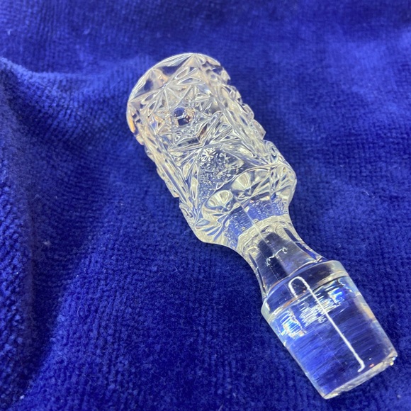 Cut Glass Decanter Stopper Atomic Star Design 3.5” Replacement - Picture 3 of 4